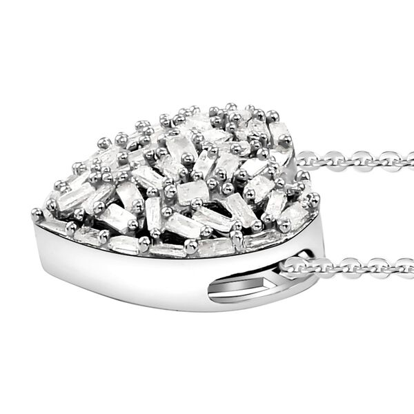 GP Heart Kollektion - Diamant-Cluster-Anh&auml;nger mit Kette in platiniertem Silber - 0,33 ct. image number 4