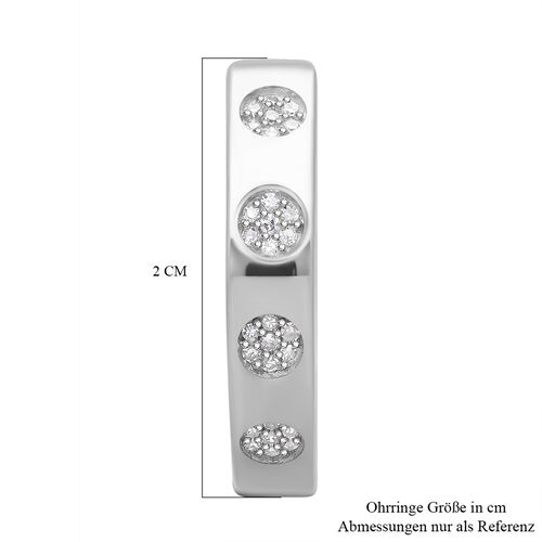 Weißer Diamant P Ohrringe 925 Silber platiniert ca. 0.25 ct image number 1