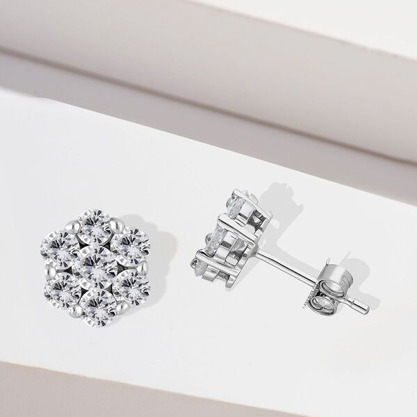 Florale I1-I2 SGL zertifizierte Diamant-Ohrstecker - 1 ct. image number 2