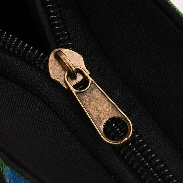 Crossbody-Tasche mit Blumenstickerei, ethnischem Boho-Muster, 23×24 cm, Schwarz-Bunt image number 6