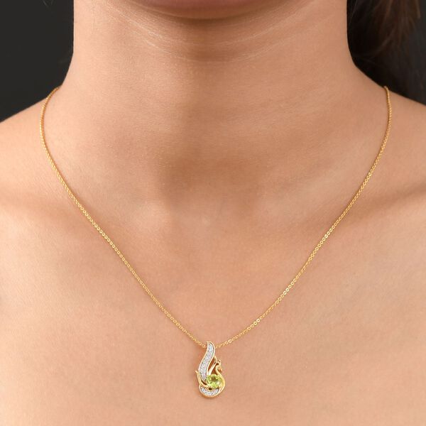 Peridot und Zirkon Anh&auml;nger - 0,72 ct. image number 3