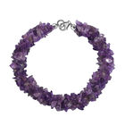 Afrikanischer Amethyst Armband ca. 19 cm 925 Silber rhodiniert ca. 120.00 ct