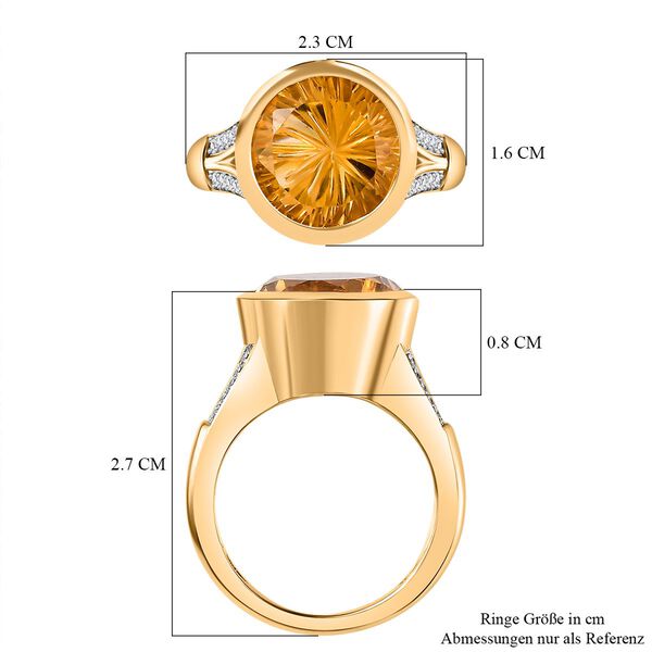 Citrin und Zirkon Ring - 6,14 ct. image number 7