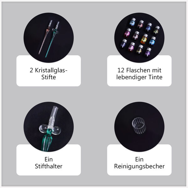 17-teiliges Glasfeder Set für Kalligrafie und Kunst image number 5