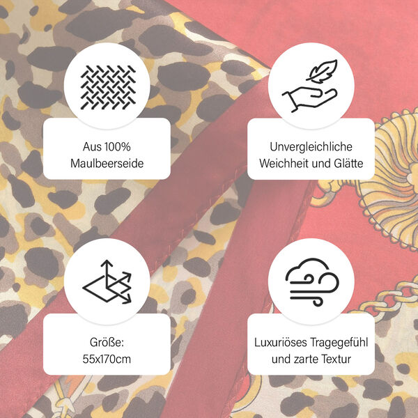 LA MAREY Maulbeerseidenschal, Rot image number 4