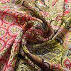 100% natürlicher Satin Seiden Schal, 165x50 cm, Arabeske Muster, Beige image number 5