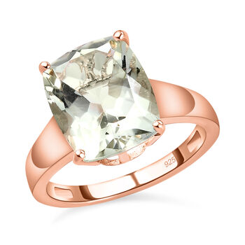 Prasiolith-Ring, 925 Silber ros&eacute;vergoldet  ca. 5,50 ct