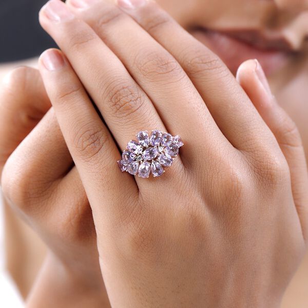 Rose de France Amethyst Ring, 925 Silber ros&eacute;vergoldet (Gr&ouml;&szlig;e 17.00) ca. 5.05 ct image number 3