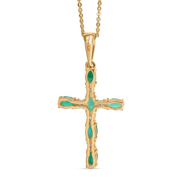 Luxuriant - AAA Lab Grown Kolumbianischer Smaragd, Moissanit Schmuckset ca. 50 cm 925 Silber 750 Gelbgold Vermeil ca. 1.80 ct image number 5