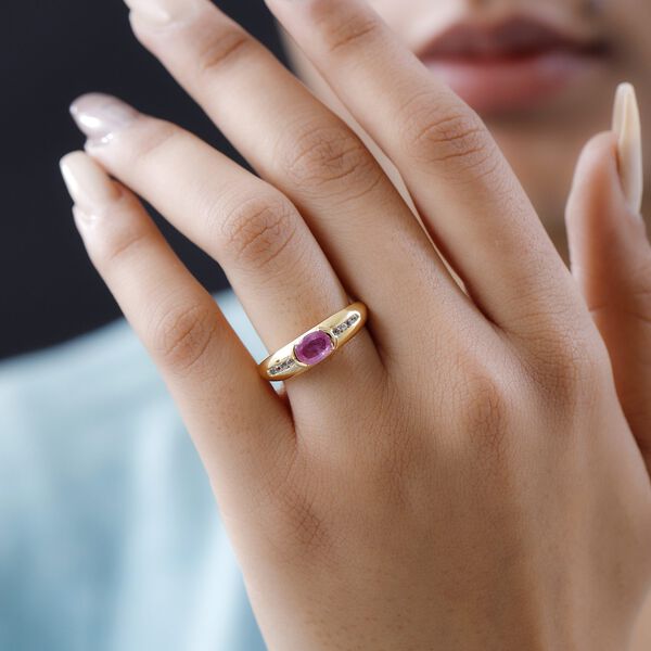 Ilakaka rosa Saphir und Zirkon-Ring - 1,23 ct. image number 3