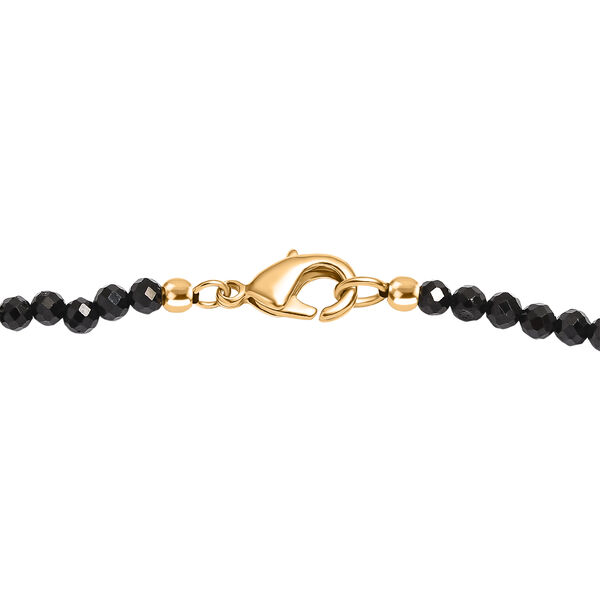 EverTrue AA schwarzer Glasachat Anh&auml;nger mit 50cm schwarze Spinell Kette - 51 ct. image number 4