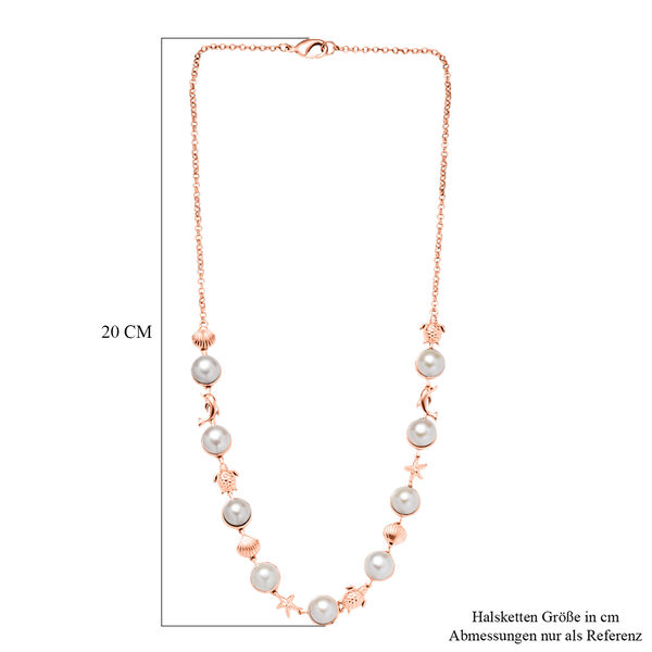 EverTrue S&uuml;&szlig;wasserperle 50cm Halskette und 19cm Armband in Ros&eacute;goldton image number 7