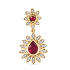 D’joy Afrikanischer Rubin (Fissure gefüllt) Anhänger 925 Silber 750 Gelb Vergoldet ca. 2,32 ct.