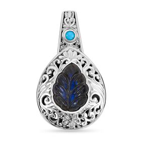 Royal Bali Kollektion - Labradorit und Sleeping Beauty Türkis Anhänger - 9,12 ct.