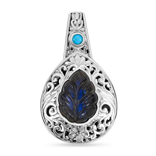Royal Bali Kollektion - Labradorit und Sleeping Beauty Türkis Anhänger - 9,12 ct. image number 0