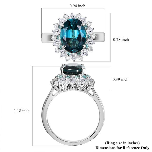 RHAPSODY zertifiziert und geprüft AAAA Pirineu Lagoon Tourmalin, Paraiba Turmalin und VS-EF Diamant Ring in 950 Platin - 6,08 ct. image number 5