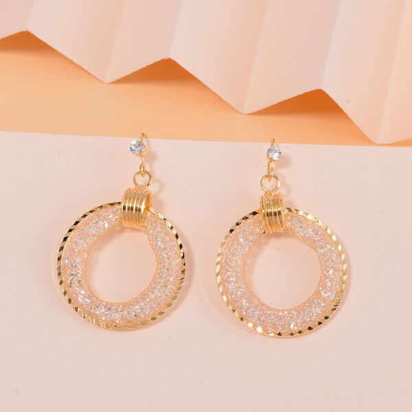 Weißer Kristall Ohrringe Reines Messing image number 2