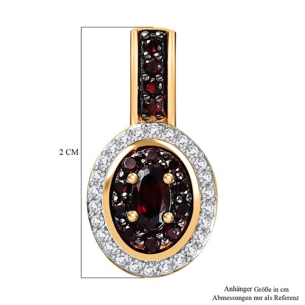 Mosambik Granat Anhänger 925 Silber 750 Gelbgold Vermeil ca. 0,82 ct. image number 6
