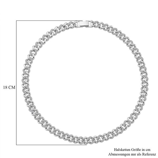 Designer inspiriert- Weißer Kristall Panzer Halskette ca. 50 cm Standard image number 5