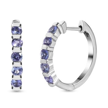 Tansanit Ohrringe 925 Silber platiniert ca. 1,17 ct.