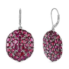 Rhodolith Granat Ohrringe Edelstahl ca. 15.44 ct