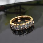 Alexandrit und Zirkon Half Band Ring 925 Silber Gelbgold Vermeil image number 1