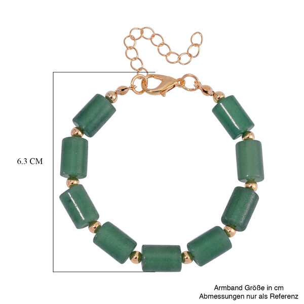 Grüner Aventurin Schmuckset  Legierung Standard gelb vergoldet ca. 91,40 ct. image number 4