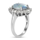 Boulder Opal Triplett und Zirkon Ring 925 Silber platiniert  ca. 4,80 ct image number 4