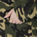 TAMSY Kunstfell Wintermantel mit vorderem Reißverschluss, Leopardenmuster, Größe M 102x76x58 cm, Tarnfarbe image number 5