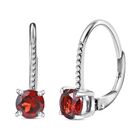 Mosambik Granat Ohrringe, 925 Silber platiniert, ca. 1.07 ct