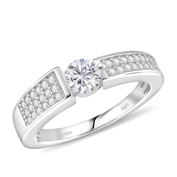 Moissanit Ring 925 Silber rhodiniert (Gr&ouml;&szlig;e 16.00) ca. 0,70 ct