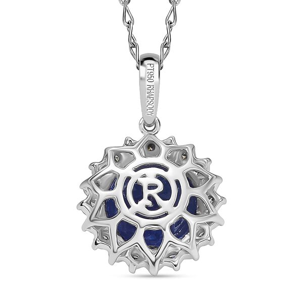 RHAPSODY zertifizierter und gepr&uuml;fter AAAA Tansanit und VS-EF Diamant Anh&auml;nger mit 50cm Kette in 950 Platin - 3,60 ct. image number 4