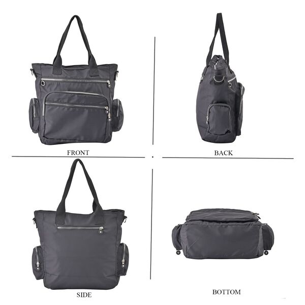 Wasserabweisende Crossbody-Tasche mit Multif&auml;cher, Grau image number 4