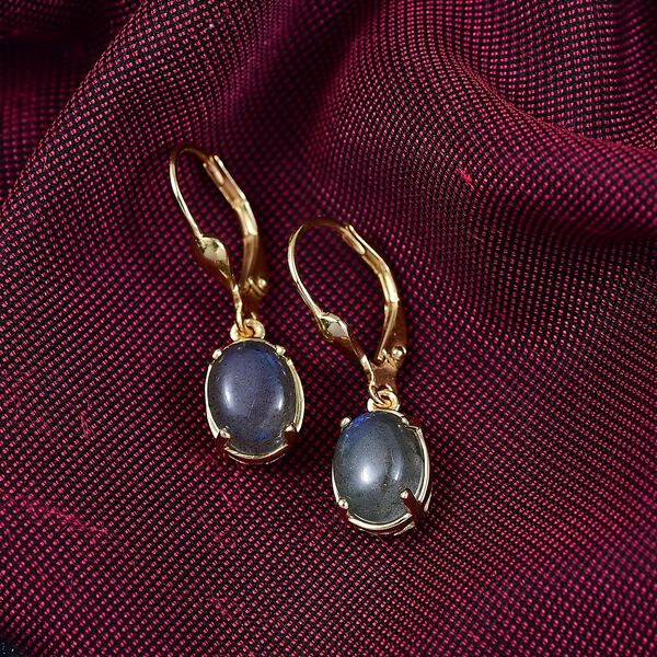 D'Joy AAA Labradorit Ohrringe 925 Silber 750 Gelbgold Vermeil ca. 3.83 ct image number 2