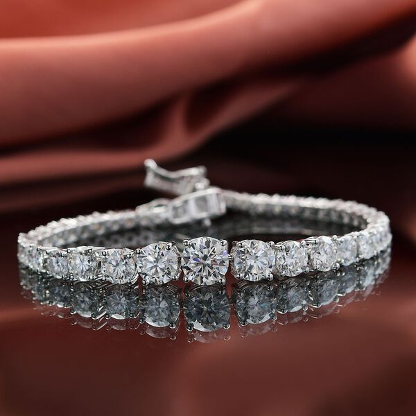 D&rsquo;Joy Moissanit 19cm Armband, 925 Silber rhodiniert - 13,58 ct. image number 2