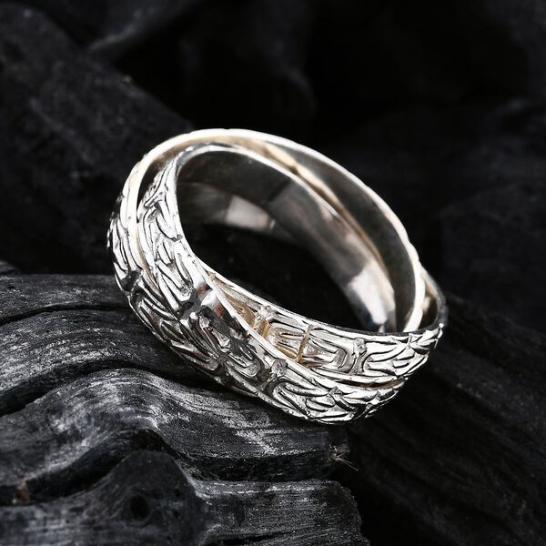 Royal Bali Kollektion - Borobudur Wickelring Trio in 925 Silber image number 1