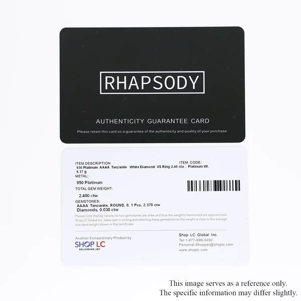 RHAPSODY AAAA Tansanit und VS-EF Diamant-Ring in 950 Platin - 2,40 ct. image number 7