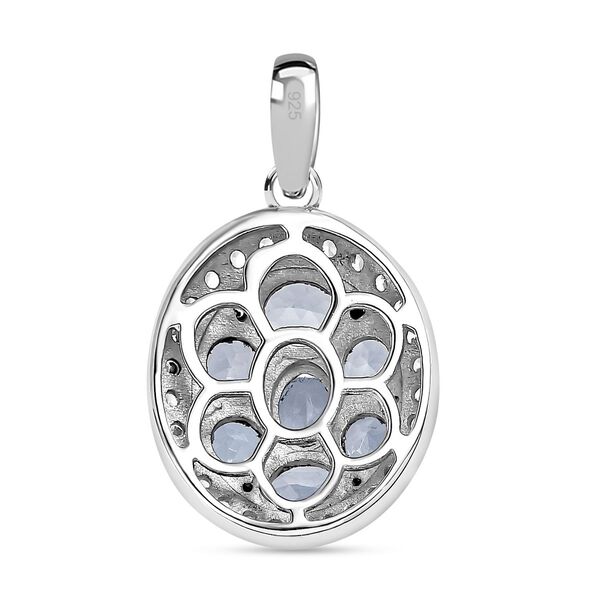 Espirito Santo Aquamarin und Weißer Zirkon Anhänger, 925 Silber platiniert ca. 2.87 ct image number 5