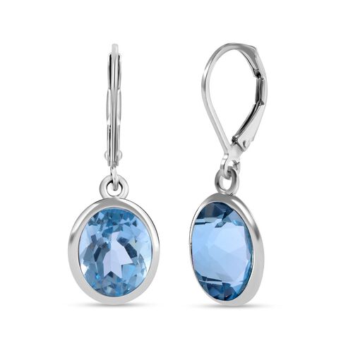 Himmelblaue Topas Ohrringe, 925 Silber rhodiniert, ca. 11.89 ct image number 0