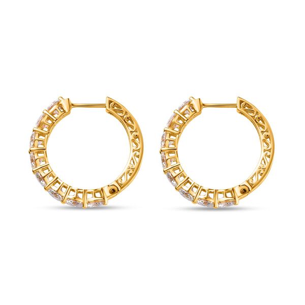 Moissanit Ohrringe, 925 Silber Gelbgold Vermeil  - 7,02 ct. image number 4