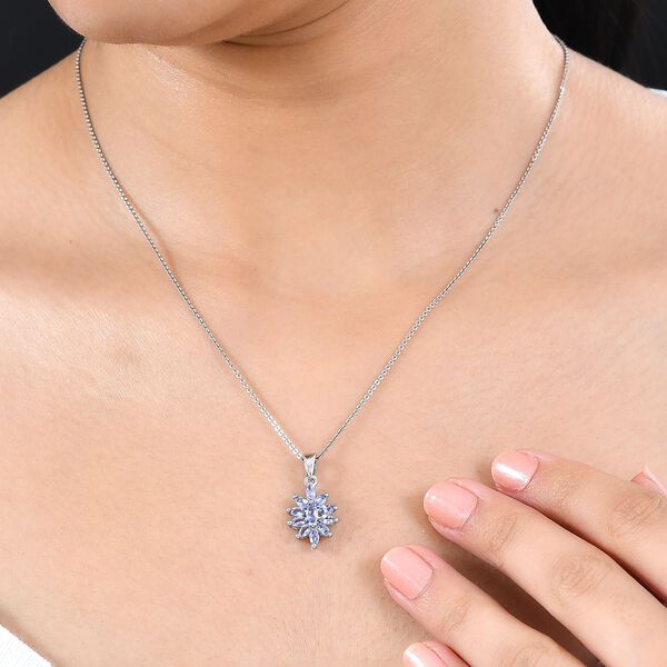 Tansanit Anhänger 925 Silber rhodiniert ca. 0.95 ct image number 3