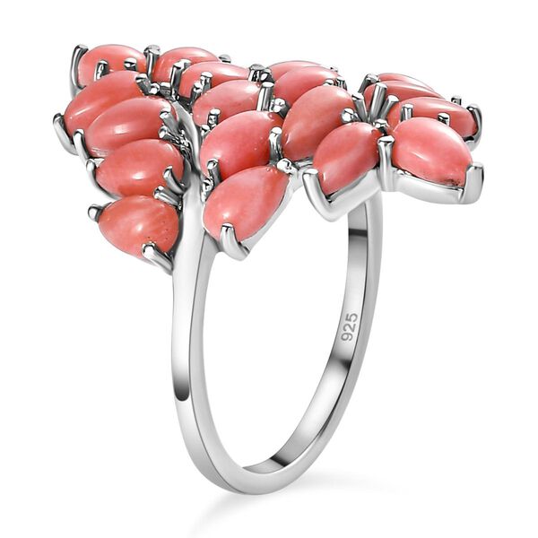 Oregon Pfirsich Opal-Cluster-Ring, 925 Silber platiniert, 3,40 ct image number 5