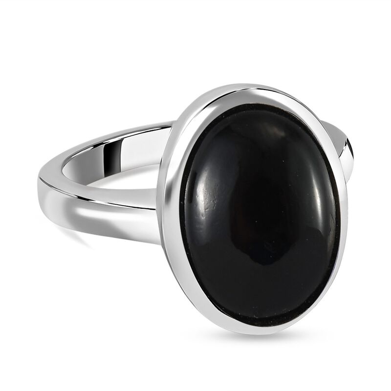 Schwarzer Onyx Ring  (Größe 16.00) ca. 5,08 ct image number 0
