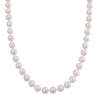 Premium AA Wei&szlig;e Edison Perle (11-13 mm) Halskette ca. 50 cm 925 Silber vergoldet