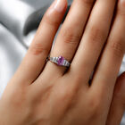 Fissure gefüllt rosa Saphir und Diamant Ring 925 Silber platiniert  ca. 1,33 ct image number 2