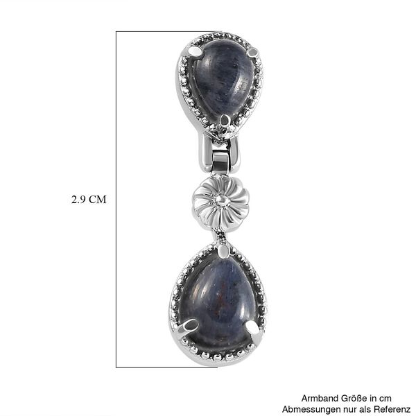 Blaue Aventurin-Ohrringe, Edelstahl ca. 5.35 ct image number 6
