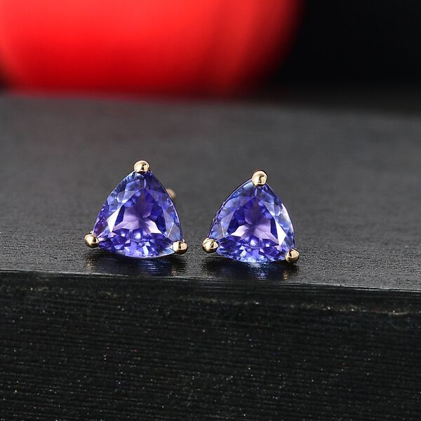 AAA Tansanit Ohrringe in 585 Gold - 1,70 ct. image number 2