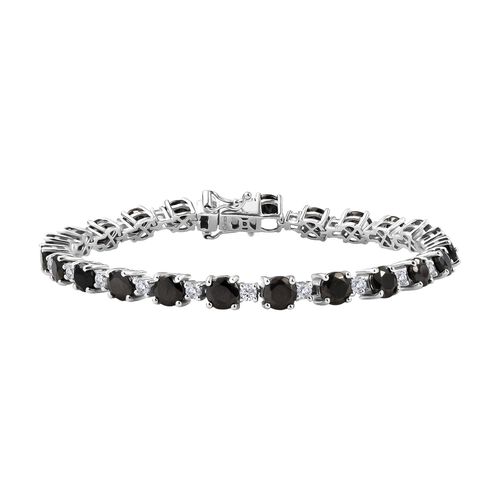 D'Joy Elite Shungit, Weißer Zirkon Armband ca. 19 cm 925 Silber rhodiniert ca. 9,34 ct. image number 0