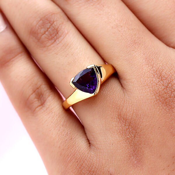 Natürlicher, marokkanischer Amethyst-Ring, 925 Silber Gelbgold Vermeil  ca. 1,72 ct image number 3