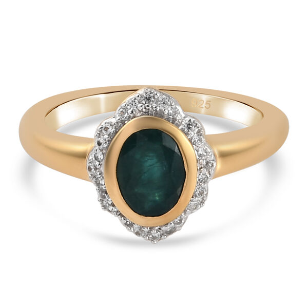 Grandidierit und Zirkon-Ring, 925 Silber vergoldet  ca. 0,96 ct image number 0